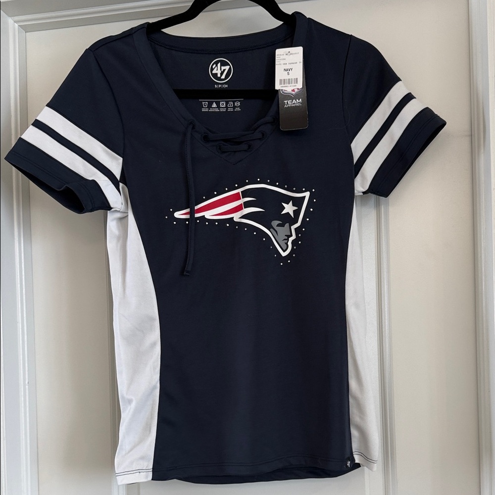 47 Women's Navy and White Patriots Fan Jersey